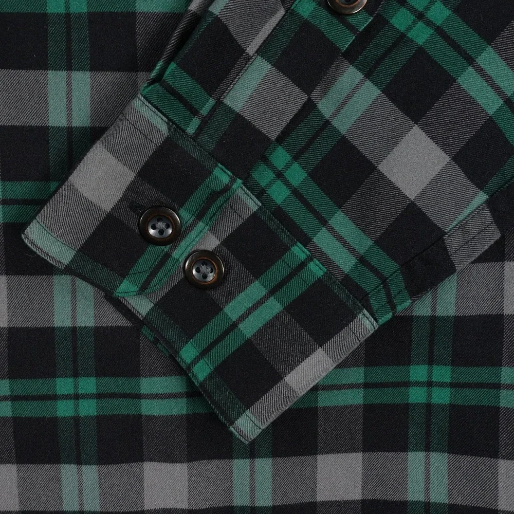 Alaskan Hardgear Button Down Shirt Men's Large Plaid Work Green Black